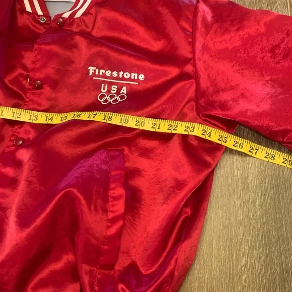 Vintage Made in the USA Firestone Red Bomber Jacket - Picture 12 of 12